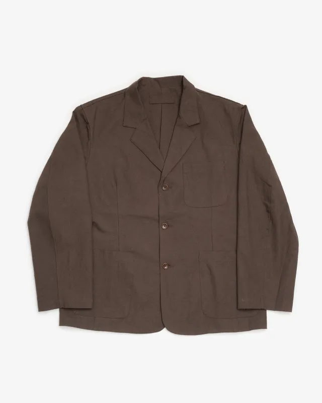 CARRY ON JACKET - DARK BROWN OVERDYED CANVAS made by James Coward
