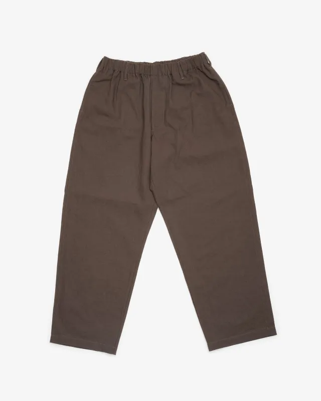 CARRY ON PANT - DARK BROWN OVERDYED CANVAS made by James Coward