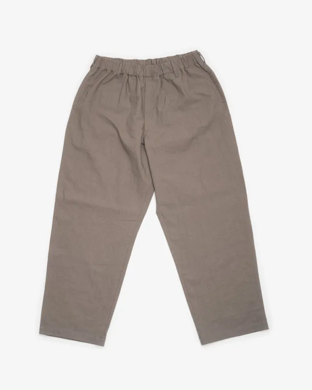 CARRY ON PANT - MID GREY OVERDYED CANVAS made by James Coward