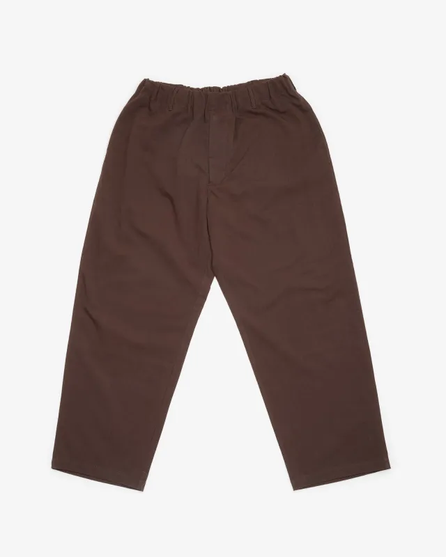 CARRY ON PANT - DARK BROWN COTTON/WOOL TWILL made by James Coward