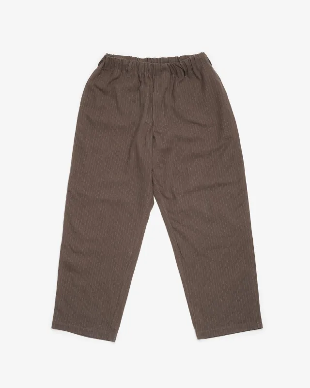 CARRY ON PANT - BROWN CHALKSTRIPE BRUSHED TWILL made by James Coward