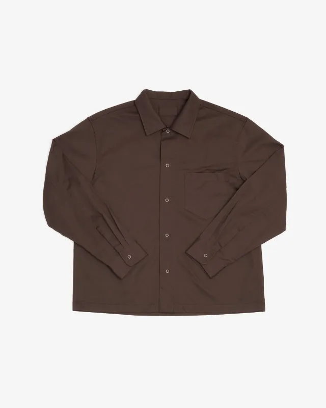 WORKSHOP SHIRT - BROWN COTTON SATEEN made by James Coward