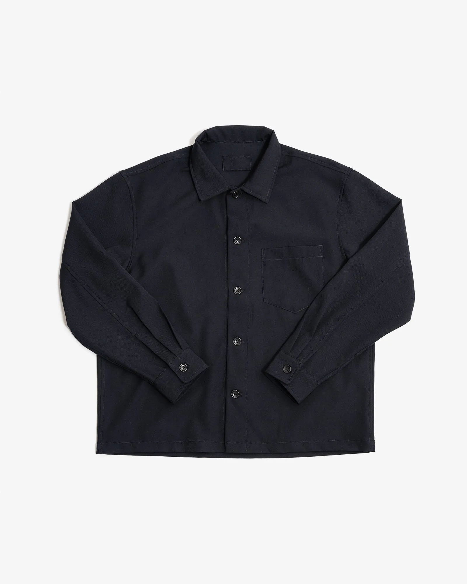TRAVAIL SHIRT - NAVY MEDIUMWEIGHT WOOL GABARDINE sold by James Coward