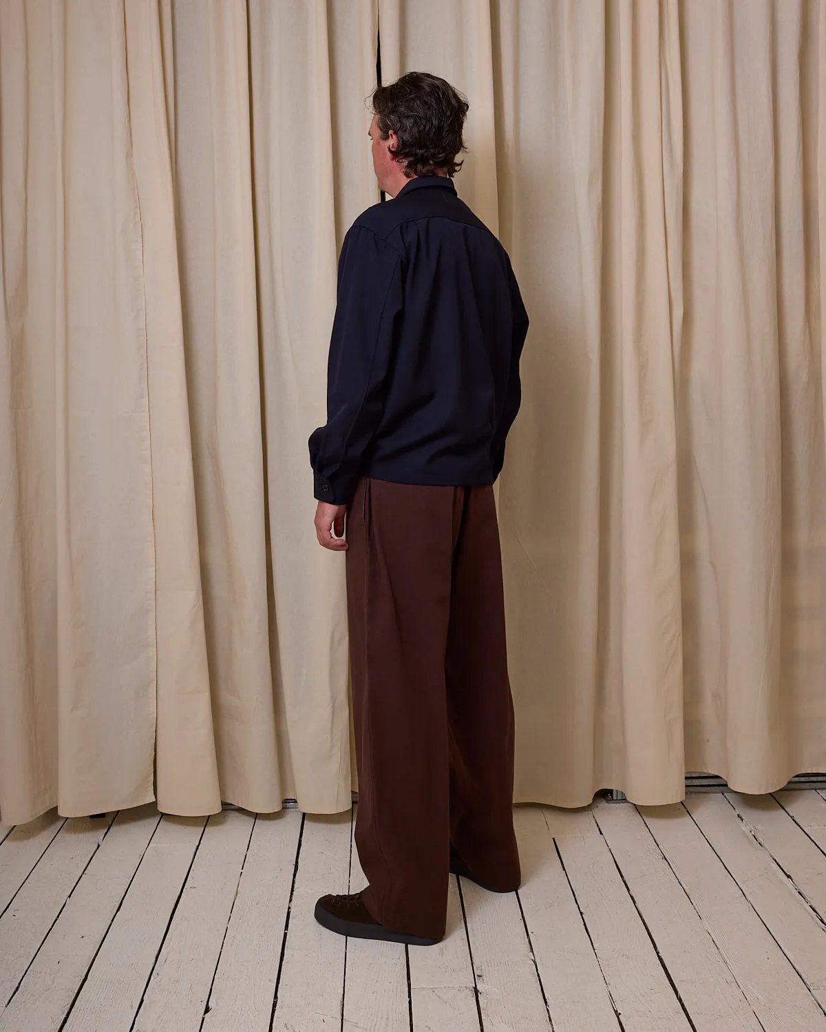 TRAVAIL SHIRT - NAVY MEDIUMWEIGHT WOOL GABARDINE sold by James Coward product image thumbnail 4