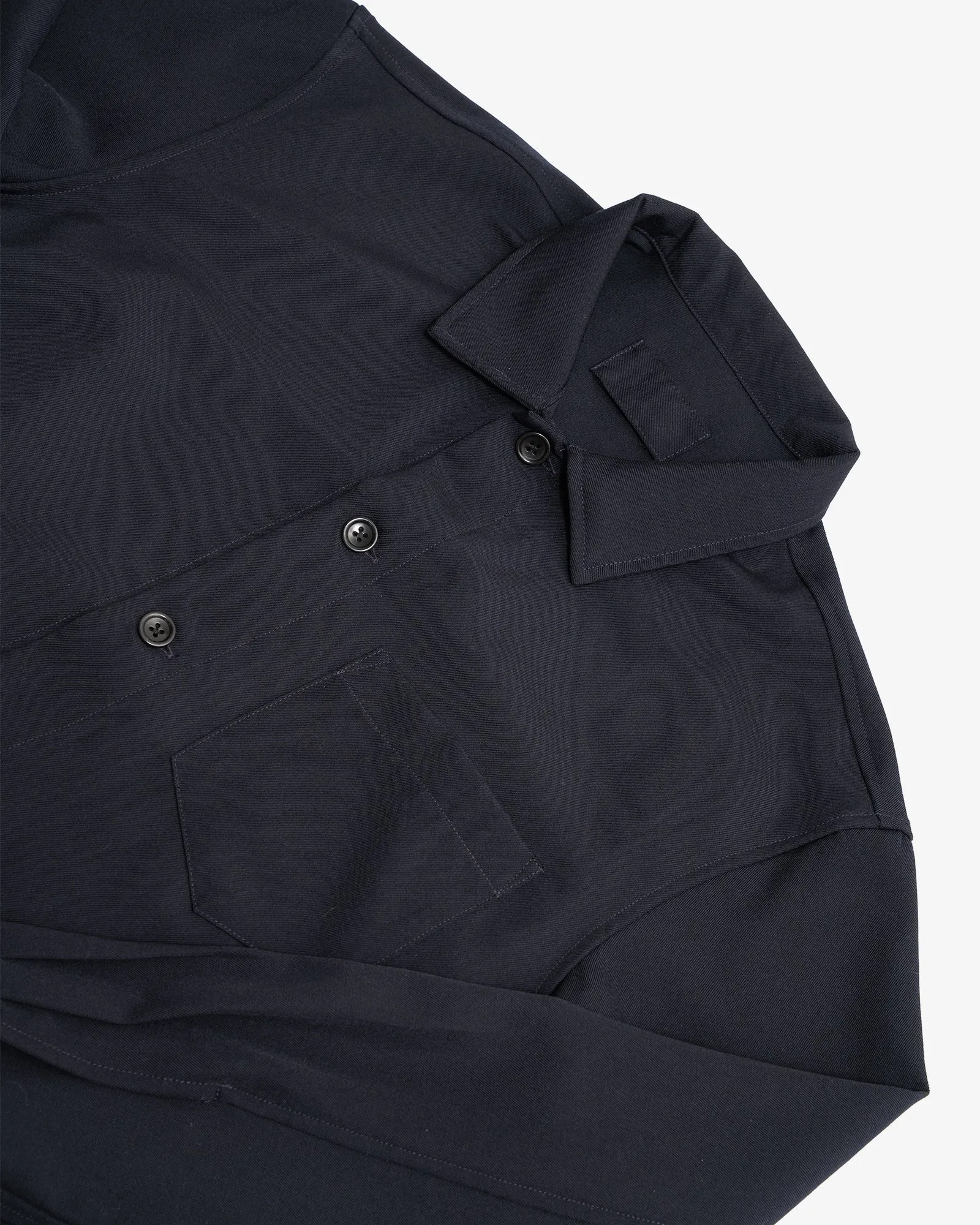 TRAVAIL SHIRT - NAVY MEDIUMWEIGHT WOOL GABARDINE sold by James Coward product image thumbnail 5