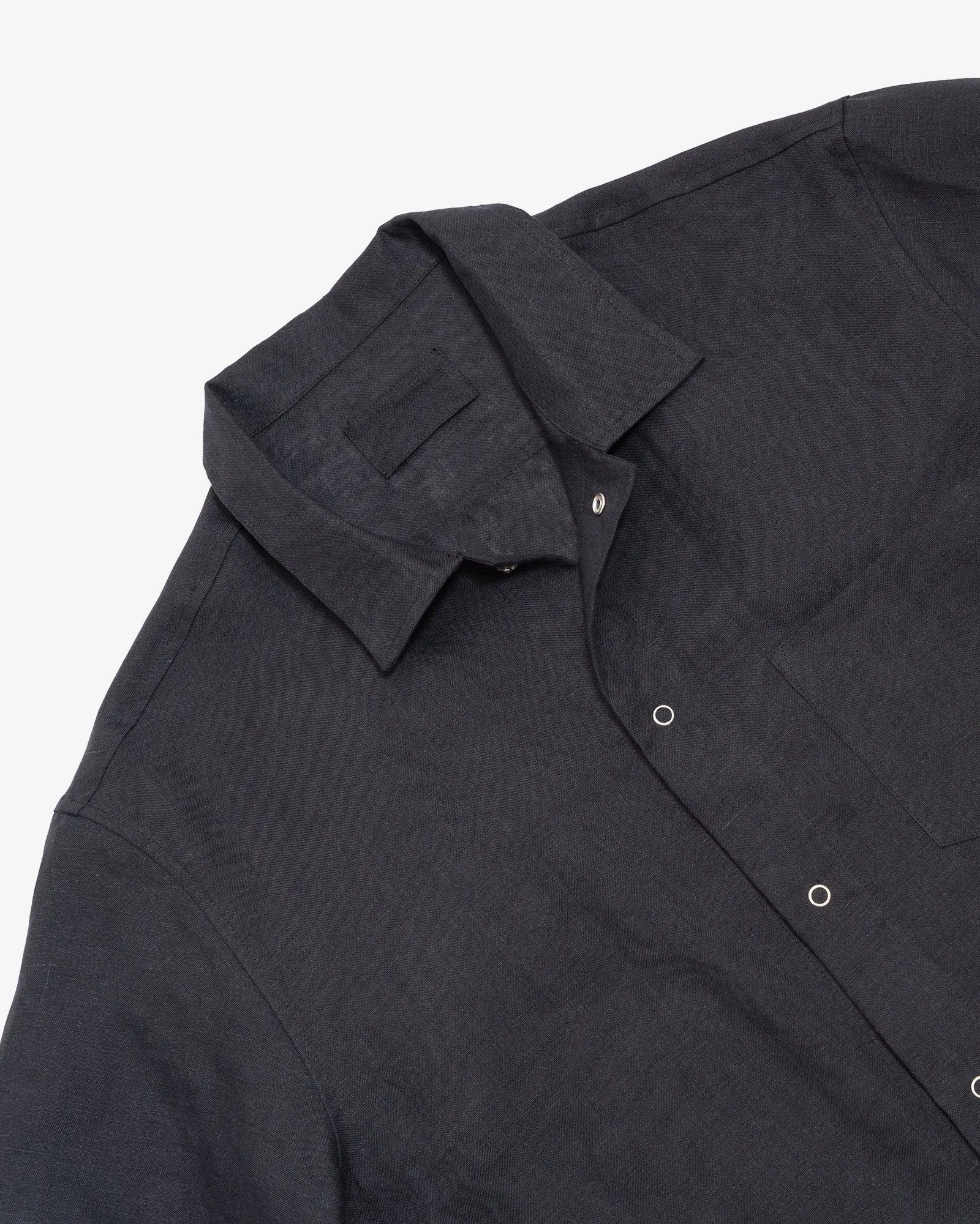 SUNDOWN SHIRT - BLACK BELGIAN LINEN sold by James Coward product image thumbnail 4