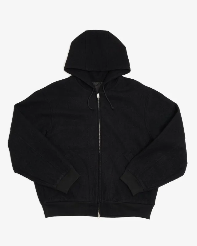 PARKA - BLACK PIECE DYED WOOL TWILL made by James Coward