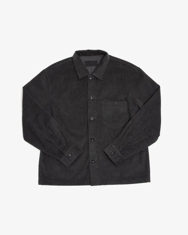TRAVAIL SHIRT - CHARCOAL YARN DYED COTTON CORDUROY made by James Coward