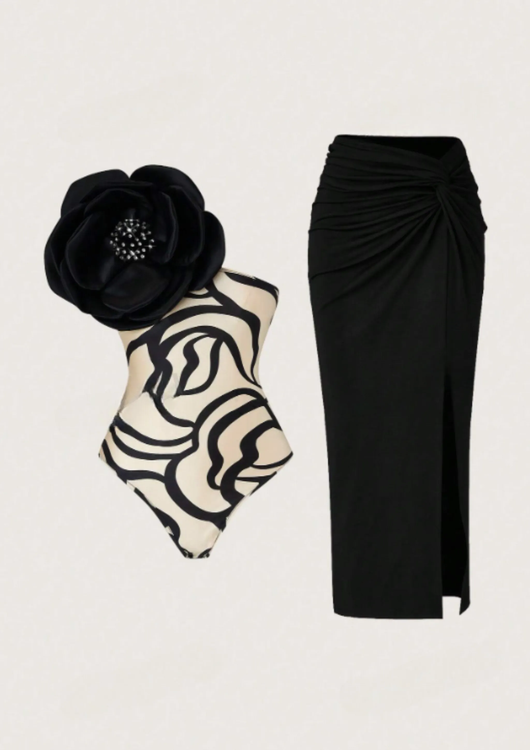 ELMA EXAGGERATED FLORAL SKIRT SET sold by hitheredarling