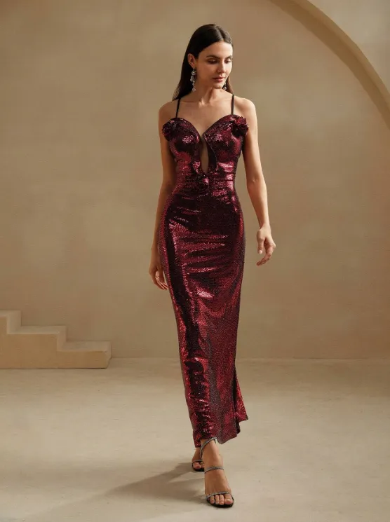JIKIA SEQUIN ROSES MAXI DRESS sold by hitheredarling product image thumbnail 3