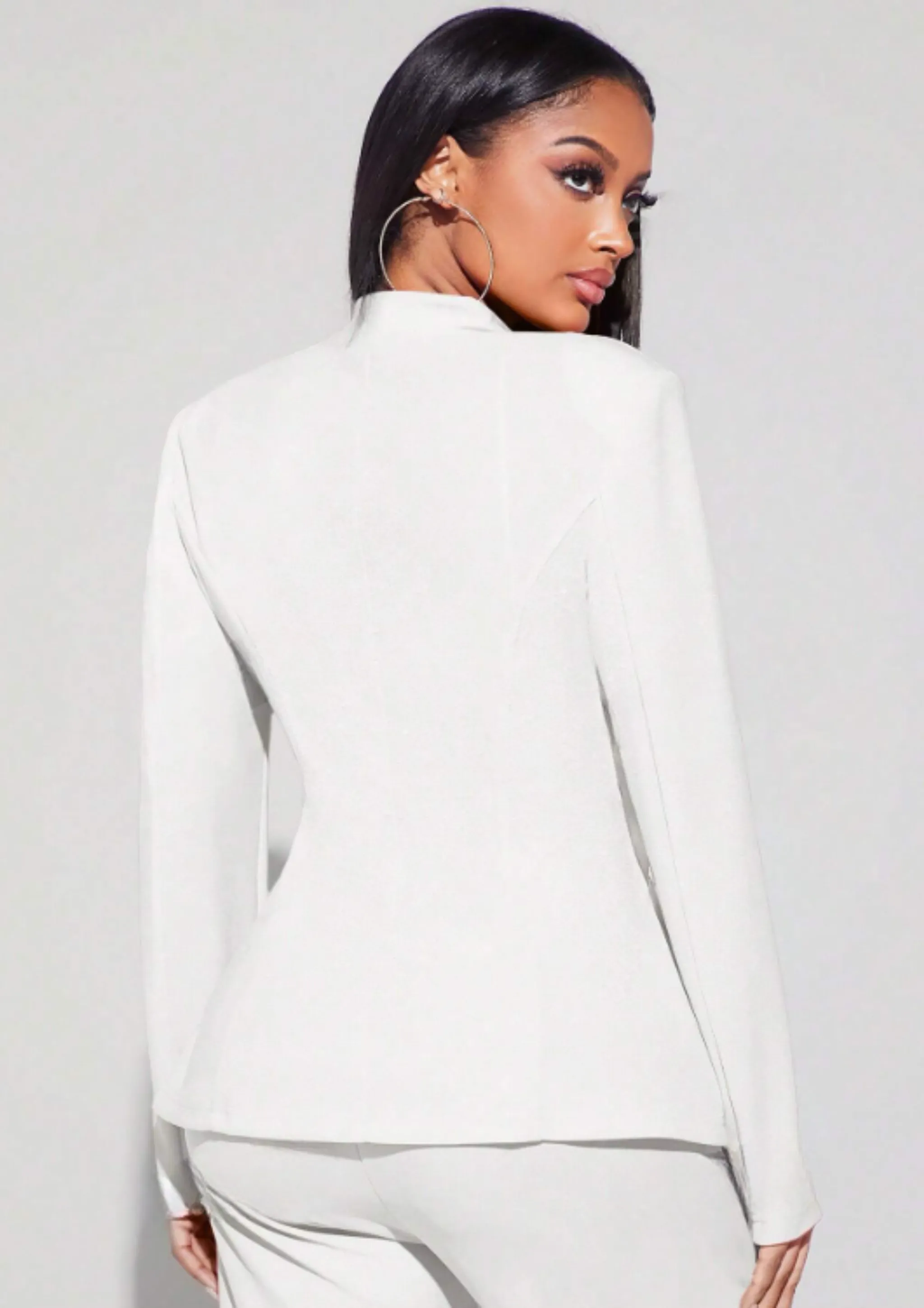 MYLA SINGLE BUTTON BLAZER - WHITE sold by hitheredarling product image thumbnail 2