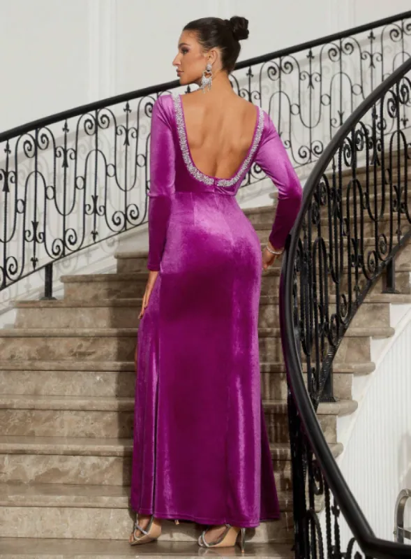 MAGALIE VELVET PEARL MAXI DRESS sold by hitheredarling