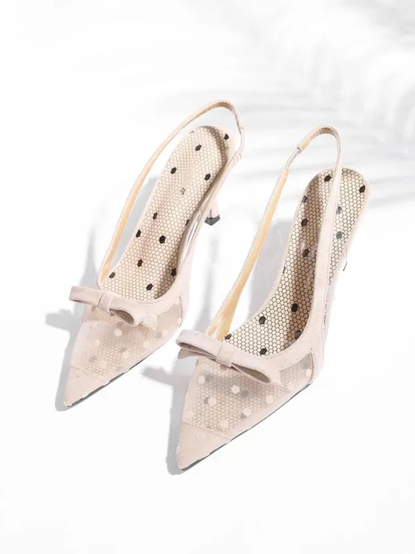 Aliana Point Toe Polka Dot Heels Shoes sold by hitheredarling
