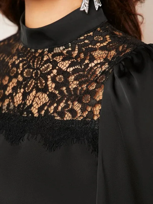 PAMELA LACE NECK LANTERN SLEEVE BLOUSE sold by hitheredarling product image thumbnail 3