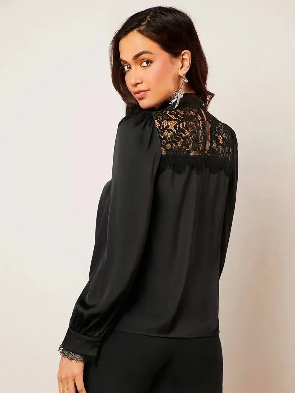PAMELA LACE NECK LANTERN SLEEVE BLOUSE sold by hitheredarling product image thumbnail 2