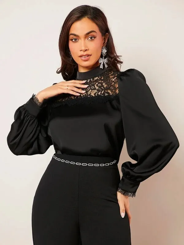 PAMELA LACE NECK LANTERN SLEEVE BLOUSE sold by hitheredarling product image thumbnail 5