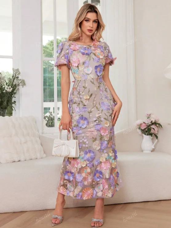 ANTONIA FLORAL EMBROIDERY MIDI DRESS sold by hitheredarling