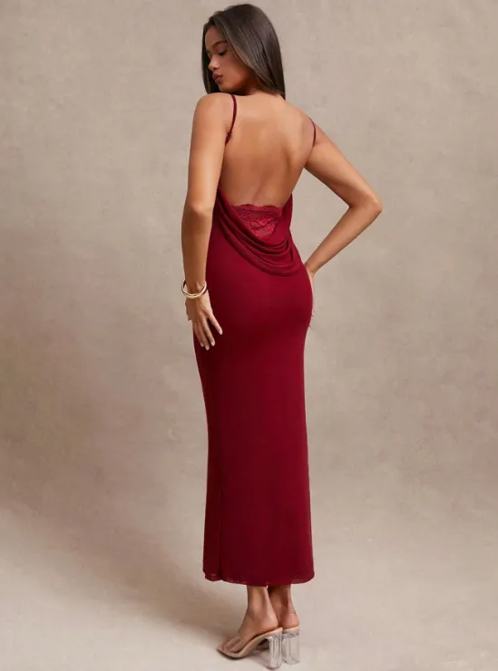 NAURA LACE BACKLESS MAXI DRESS 🌹 sold by hitheredarling