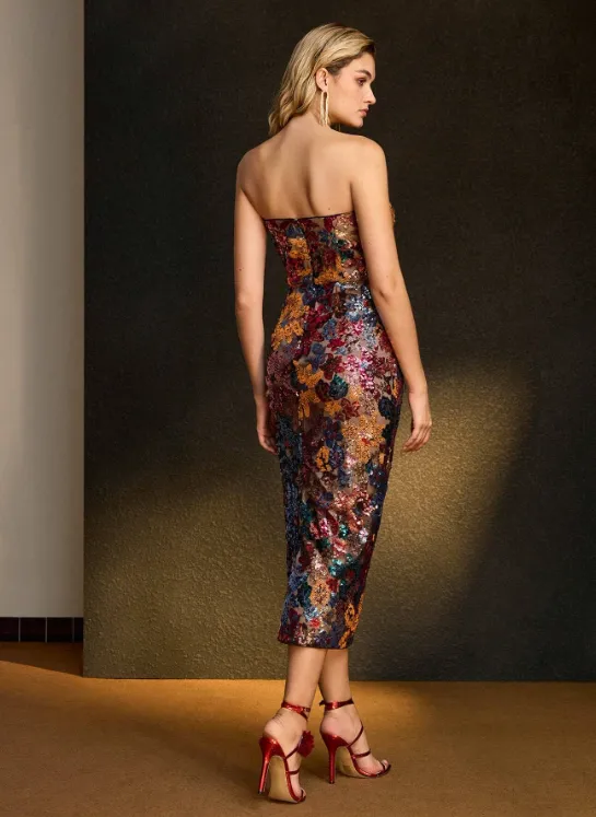 ELIZA SEQUIN FLORAL MIDI DRESS sold by hitheredarling product image thumbnail 2