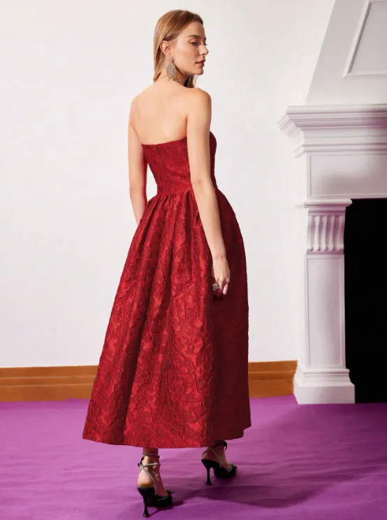 ANDIE STRAPLESS JACQUARD DRESS 🌹 sold by hitheredarling product image thumbnail 2