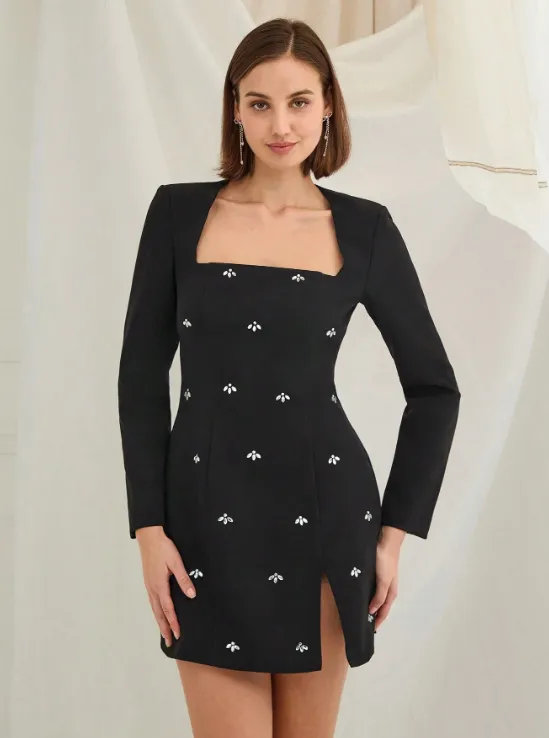 REVA CRYSTAL DECOR MINI DRESS sold by hitheredarling product image thumbnail 2