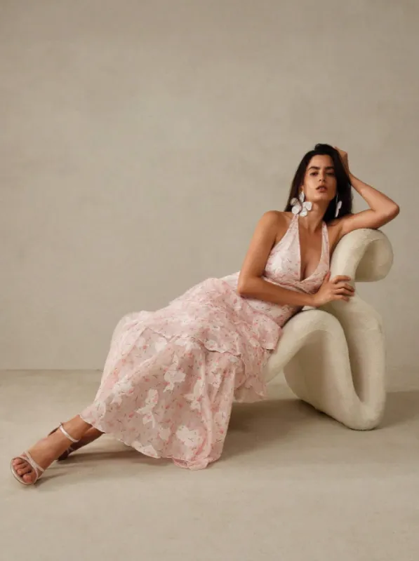 MORGANE RUFFLE FLORAL DRESS sold by hitheredarling