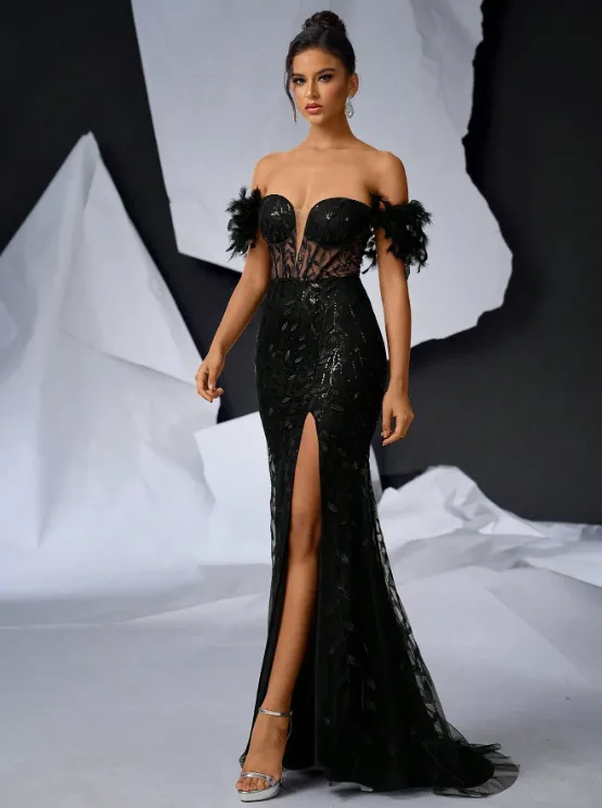BLACK LUXE DHALIA GOWN sold by hitheredarling product image thumbnail 4