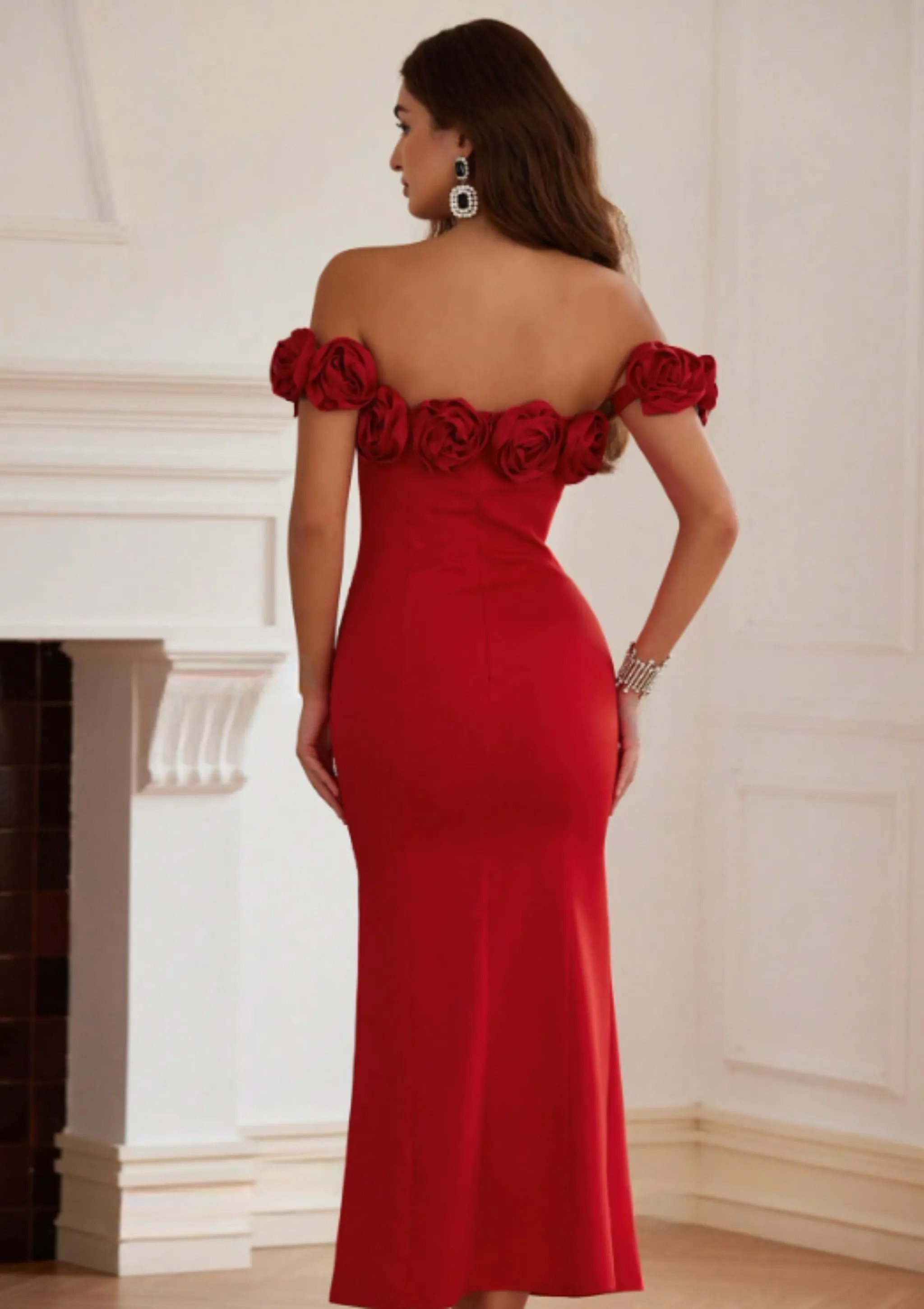 EMMET OFF SHOULDER ROSES MIDI DRESS sold by hitheredarling product image thumbnail 3