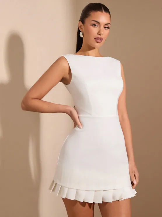 FLAVIA MINI DRESS - WHITE sold by hitheredarling product image thumbnail 5