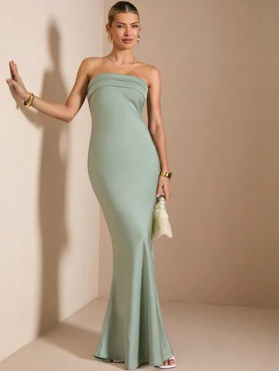 KYLE SATIN MAXI DRESS - MINT GREEN sold by hitheredarling product image thumbnail 2