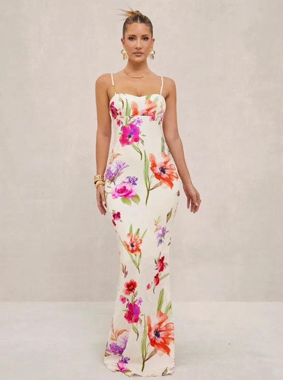 CHLOE FLORAL MAXI DRESS sold by hitheredarling