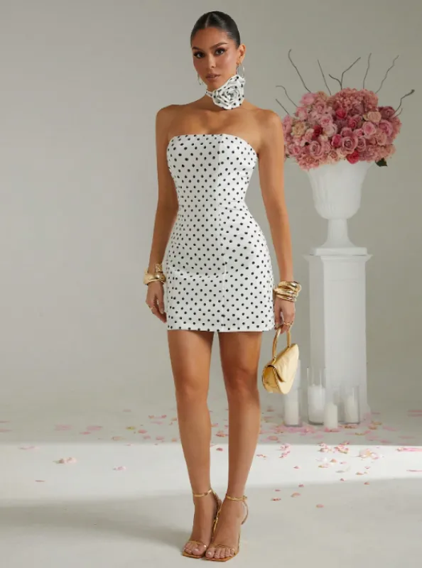 HANA OLD MONEY POLKA DOT MINI DRESS sold by hitheredarling
