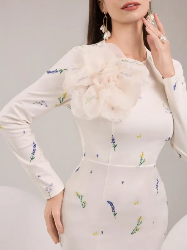 ALESSANDRA 3D Floral MIDI DRESS sold by hitheredarling