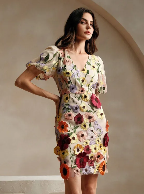 THALIA FLORAL PUFF SLEEVE DRESS sold by hitheredarling