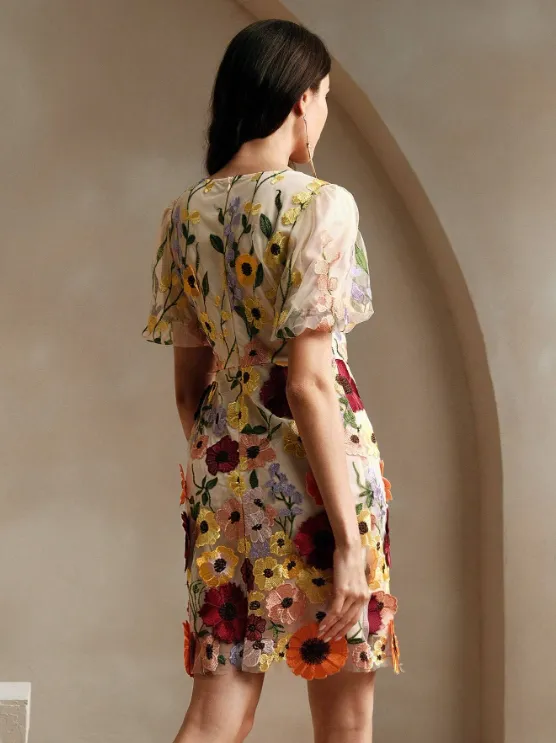 THALIA FLORAL PUFF SLEEVE DRESS sold by hitheredarling product image thumbnail 2