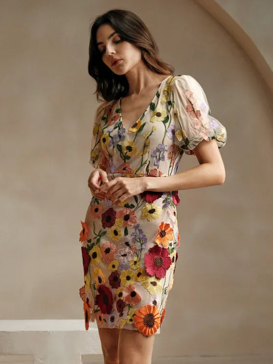 THALIA FLORAL PUFF SLEEVE DRESS sold by hitheredarling product image thumbnail 4