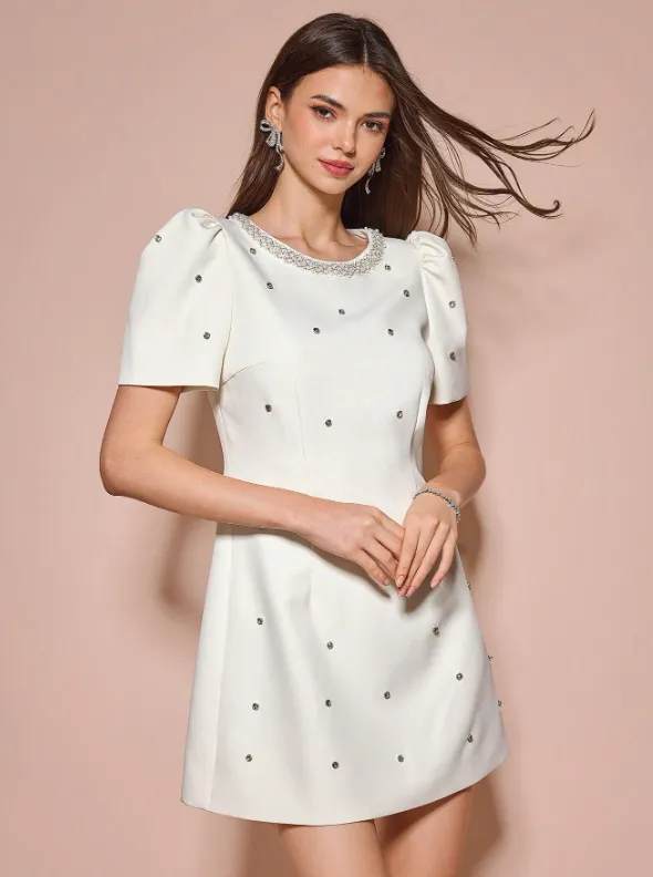 ABRIL PEARL MINI DRESS - WHITE sold by hitheredarling product image thumbnail 3