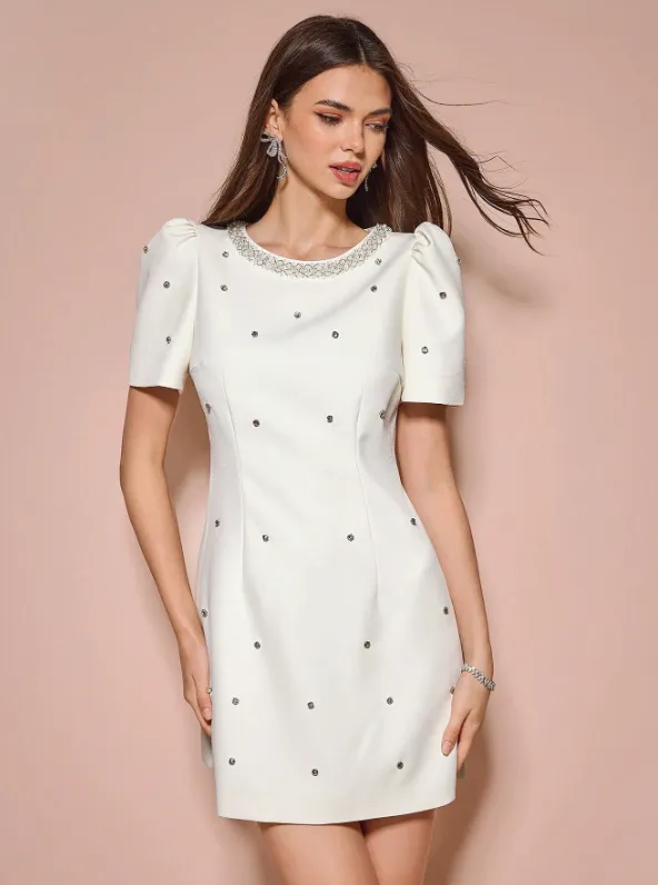 ABRIL PEARL MINI DRESS - WHITE sold by hitheredarling product image thumbnail 5