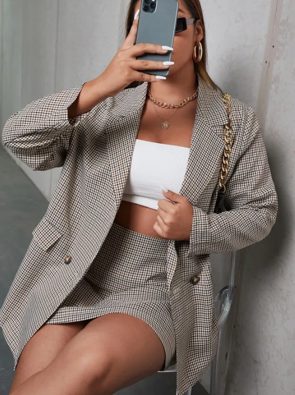 CIARO DOUBLE BUTTON BLAZER & SKIRT sold by hitheredarling