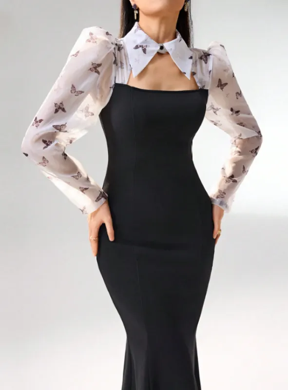 SERAPHINA BUTTERFLY MIDI DRESS sold by hitheredarling