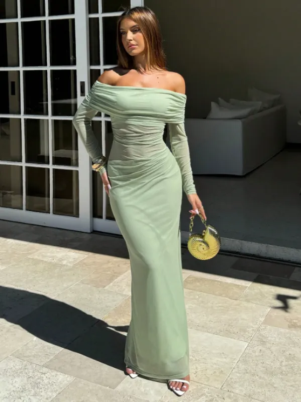 TALITHA SHEER MAXI DRESS-MINT GREEN sold by hitheredarling