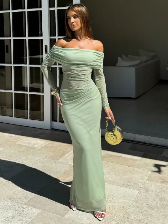TALITHA SHEER MAXI DRESS-MINT GREEN sold by hitheredarling