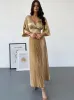 KARA PLEATED MAXI DRESS-GOLD sold by hitheredarling