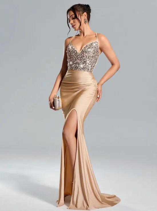 MAEVA SEQUIN BACKLESS MAXI DRESS sold by hitheredarling