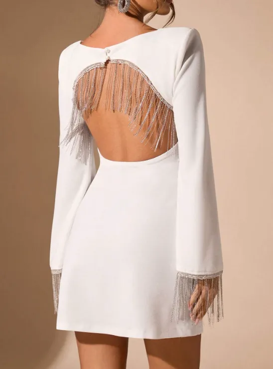 STELLA RHINESTONE TASSEL MINI DRESS sold by hitheredarling product image thumbnail 4