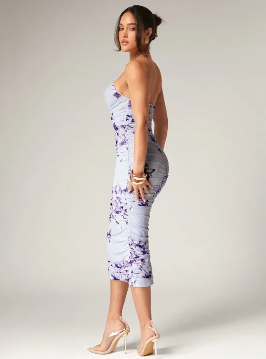 AMELIA FLOWER MIDI DRESS-PURPLE sold by hitheredarling product image thumbnail 3