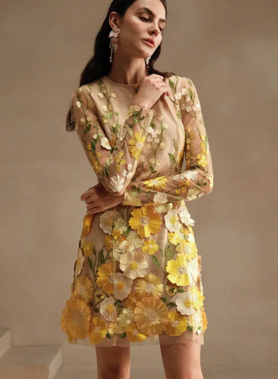 ODESSA FLORAL DRESS-YELLOW sold by hitheredarling product image thumbnail 3