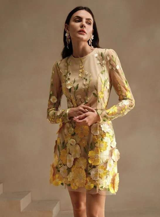 ODESSA FLORAL DRESS-YELLOW sold by hitheredarling