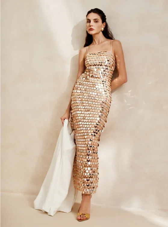 EMMA SEQUIN MAXI DRESS - GOLD sold by hitheredarling product image thumbnail 4