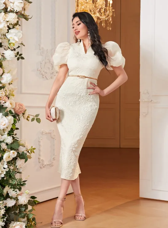 AVARA JACQUARD MIDI DRESS sold by hitheredarling